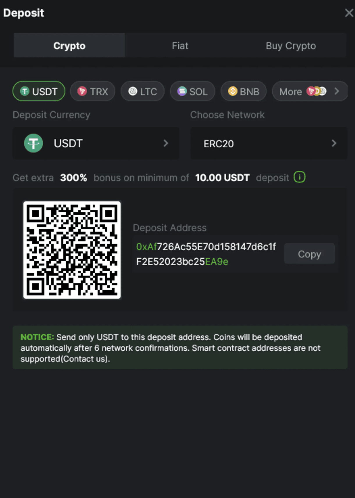 Make a deposit with an instant-friendly method