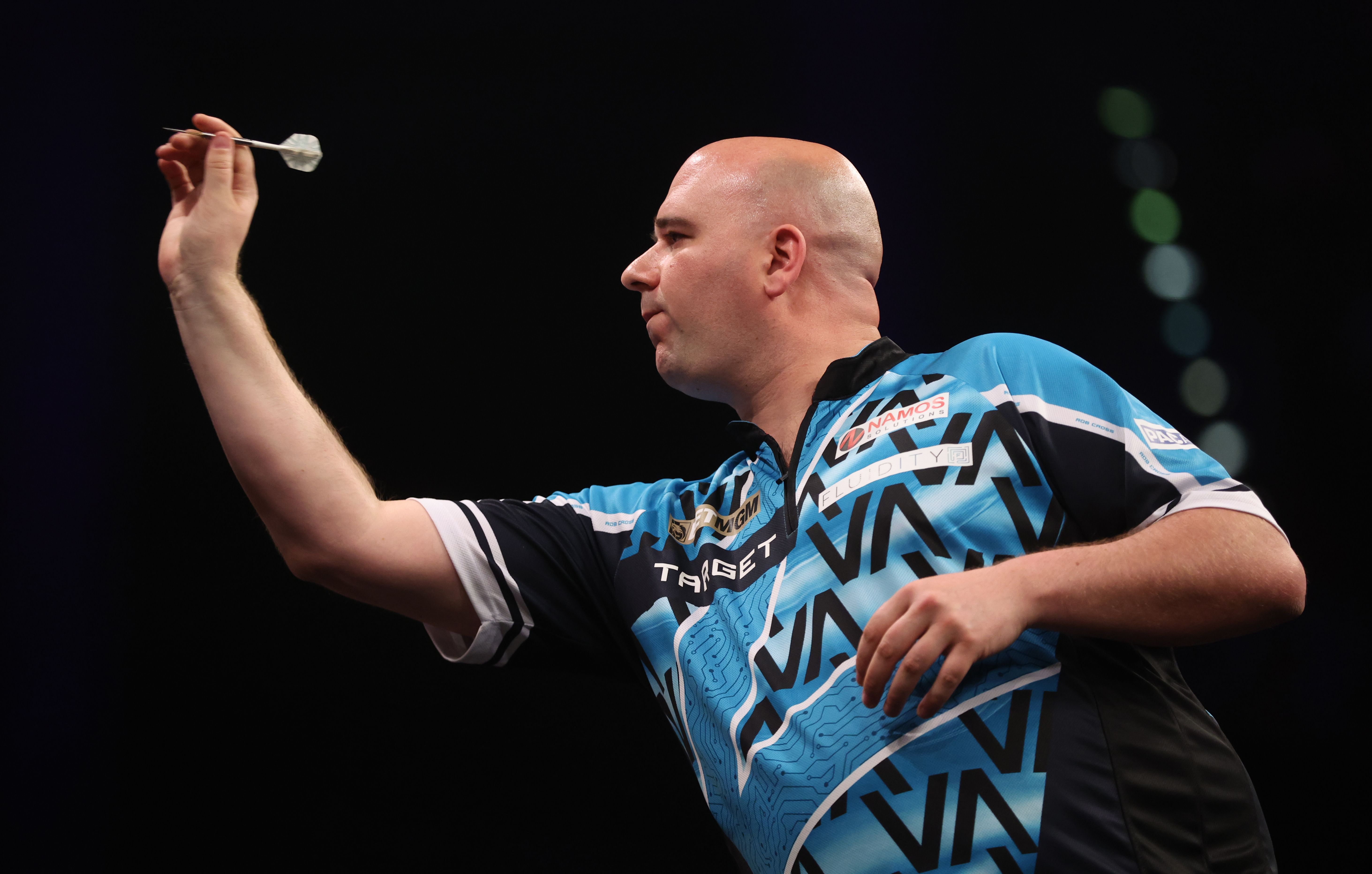 Rob Cross during his match against Michael van Gerwen