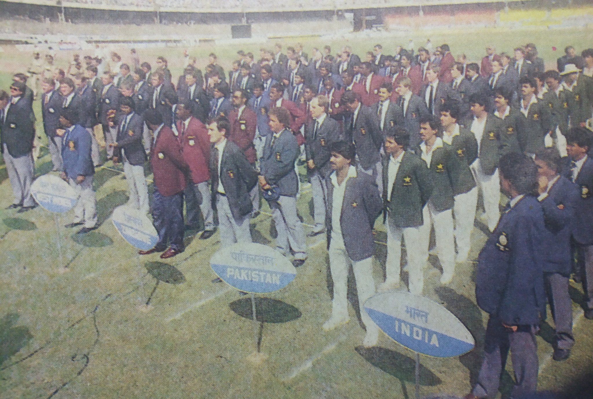 Teams During Opening Ceremony of 1987 Cricket World Cup.jpeg